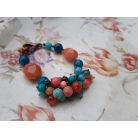 Tulipán foglalat, ásvány  karkötő