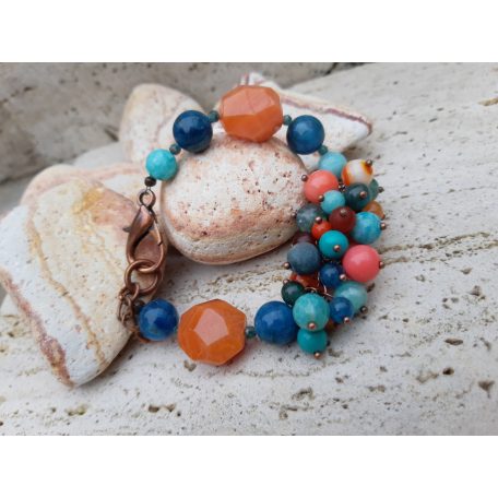 Tulipán foglalat, ásvány  karkötő