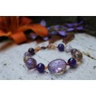 Lila és narancs ásvány karkötő