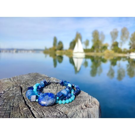 Mélykék, lapis lazuli ásvány karkötő