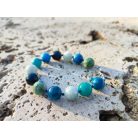 Kék és zöld ásvány karkötő