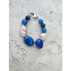 Lapis lazuli, barokk gyöngy - ásvány karkötő 