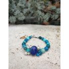 Lapis lazuli, amazonit, apatit - ásványok, gyöngy - karkötő 