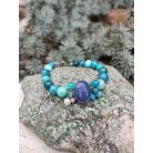 Lapis lazuli, amazonit, apatit - ásványok, gyöngy - karkötő 