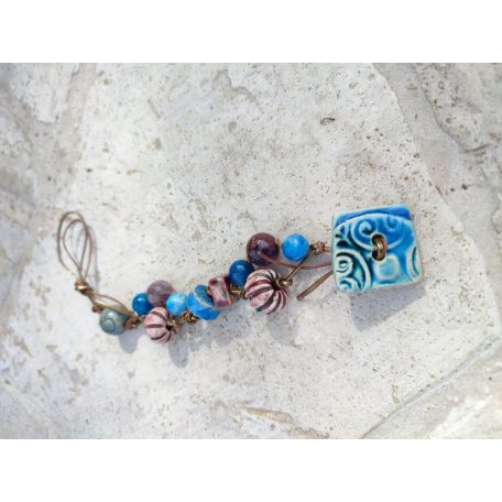 Raku kerámia, gombos karkötő 