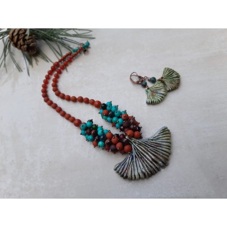 Ginkgo levél fülbevaló 