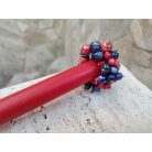Korall és lapis lazuli, gumis gyertyagyűrű 