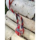 Piros fekete fehér nemez nyaklánc onyx ásvánnyal 