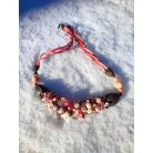 Achát, korall, citrin, tenyésztett gyöngy - nyakék 