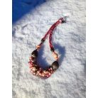 Achát, korall, citrin, tenyésztett gyöngy - nyakék 