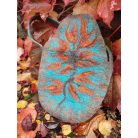 Nemeztáska, "falevelek" díszítéssel - a türkiz és a barna színei