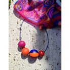 Csíkos és színes fagolyós nyaklánc