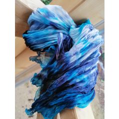 Gyűrt selyemsál- Türkíz és navykék