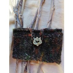   Horgolt telefontok,színátmenetes fonalból,raku kerámia gombbal