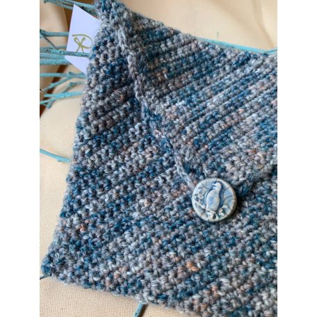 Horgolt tok kék melírozott fonalból