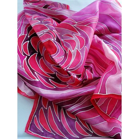 Valódi selyemkendő pink,magenta,piros szinekkel