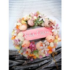 Selyemvirágos kopogtató pasztell színekkel