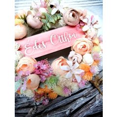 Selyemvirágos kopogtató pasztell színekkel