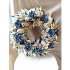 Kopogtató szárított,festett virágokból,kalászokból