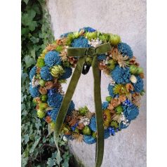 Kopogtató,ajtódísz kék,zöld,natúr szinekkel