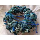 Tavaszi  kopogtató,kék,menta száraz virágokkal