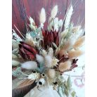 Koszorúslány csokor bohó esküvőre szárazvirágból