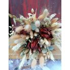 Koszorúslány csokor bohó esküvőre szárazvirágból