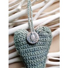 Horgolt  szív levendulával töltve