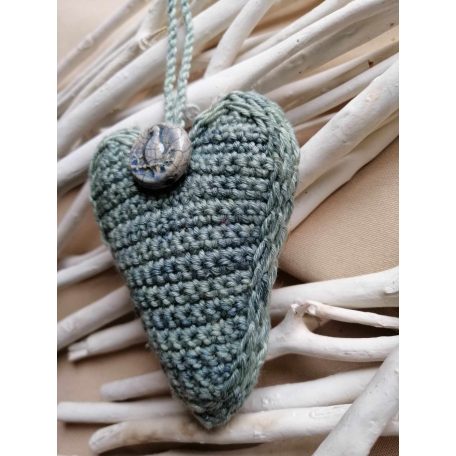 Horgolt  szív levendulával töltve