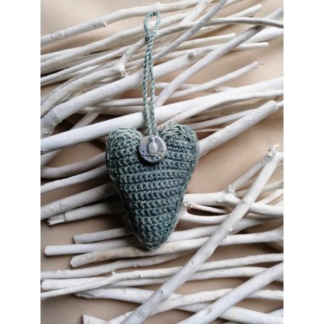 Horgolt  szív levendulával töltve