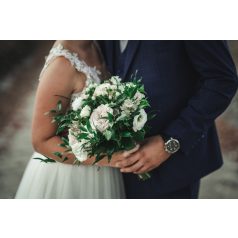Greenery menyasszonyi csokor angol rózsával-RÉKA
