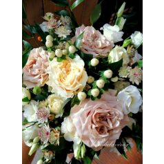 Greenery menyasszonyi csokor angol rózsával-RÉKA