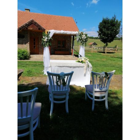 DOROTTYA-Menyasszonyi csokor fehér és kék virágokkal