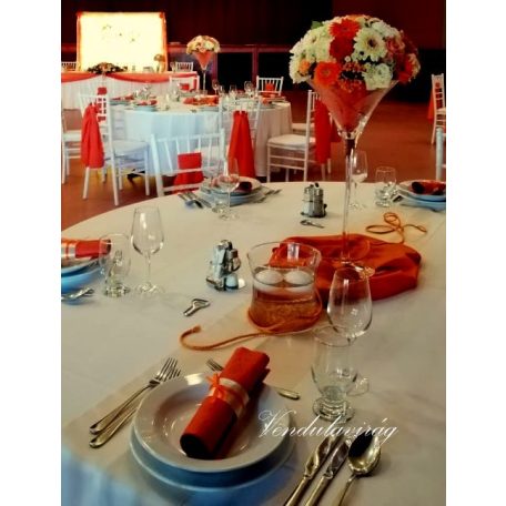 ALEXANDRA- Kerek menyasszonyi csokor narancs rózsafejekkel