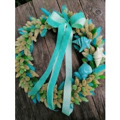 Tengerparti kopogtató türkiz,natúr és zöld színekkel