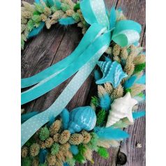 Tengerparti kopogtató türkiz,natúr és zöld színekkel